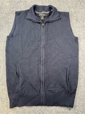 Harrison Davis Navy Zip Front Knit Vest
